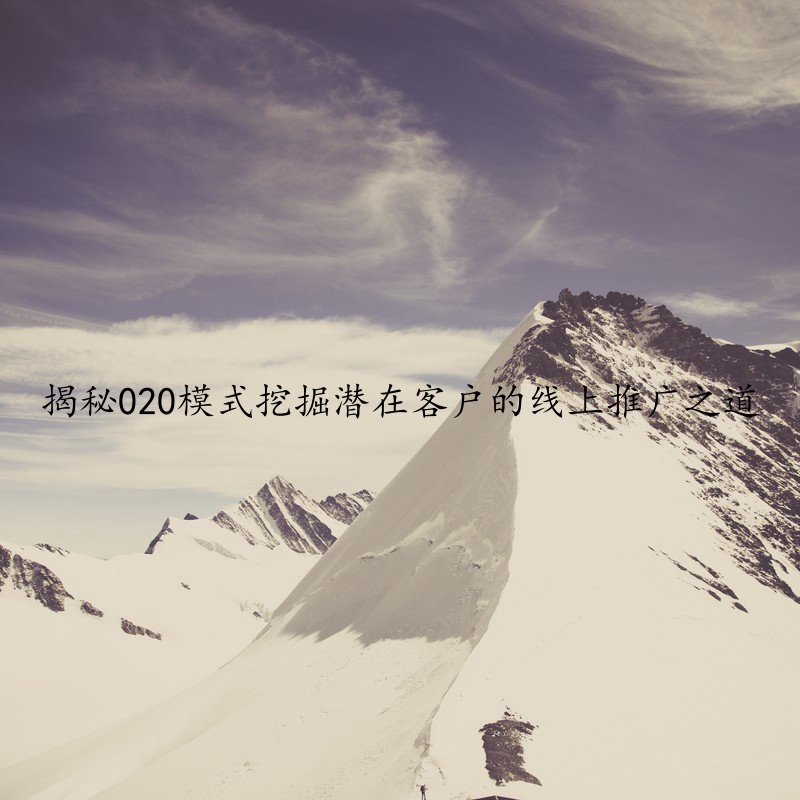 揭秘020模式挖掘潜在客户的线上推广之道