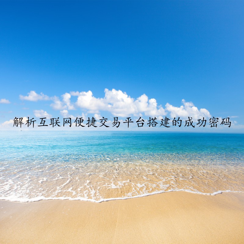 解析互联网便捷交易平台搭建的成功密码