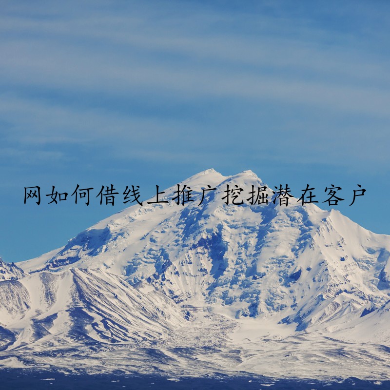 网如何借线上推广挖掘潜在客户