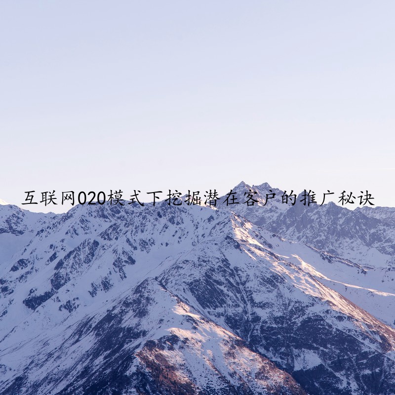 互联网020模式下挖掘潜在客户的推广秘诀