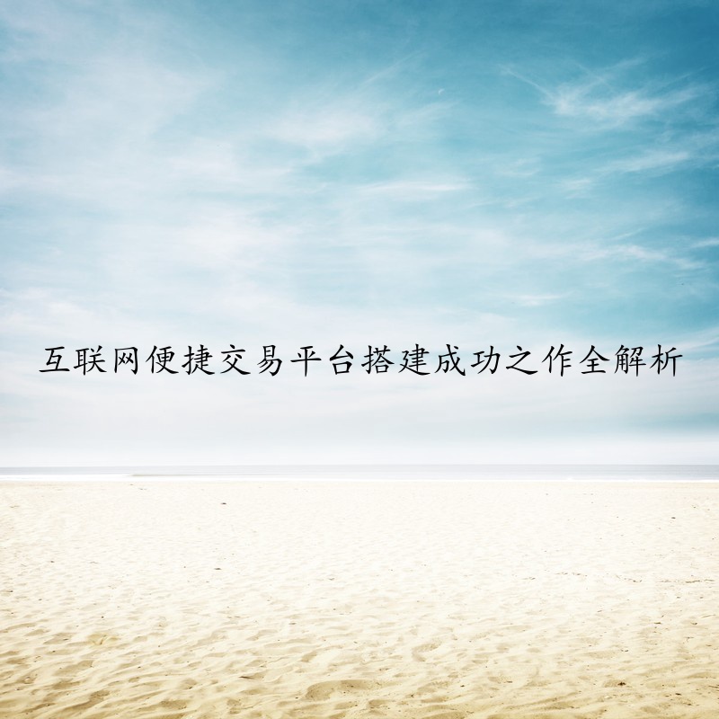 互联网便捷交易平台搭建成功之作全解析