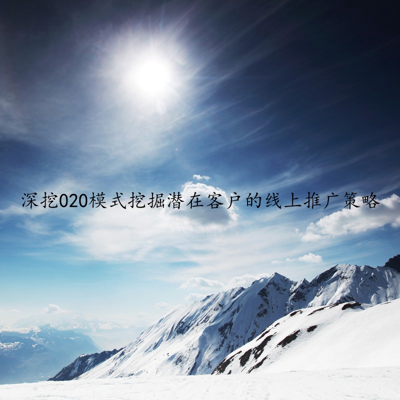 深挖020模式挖掘潜在客户的线上推广策略